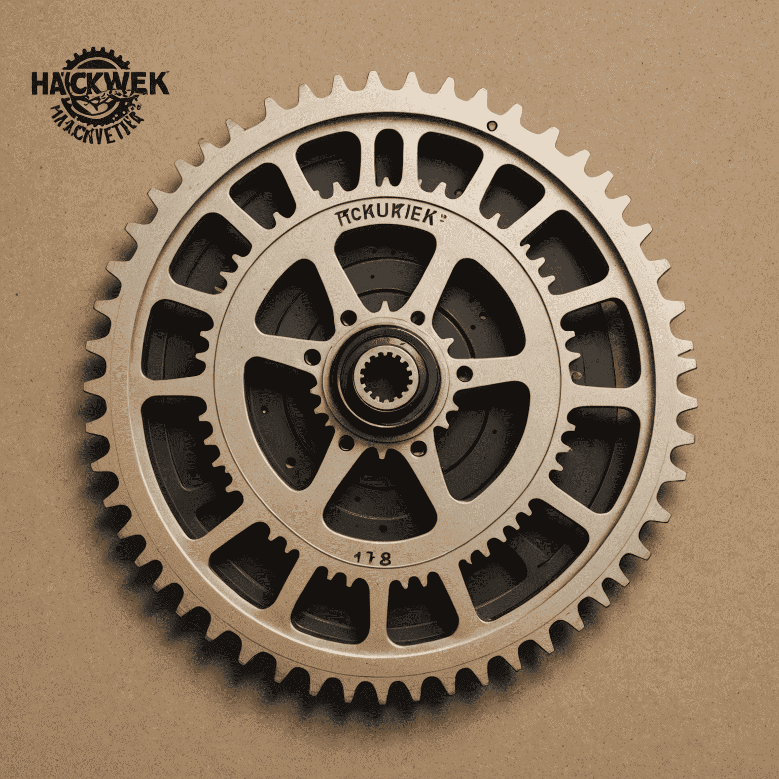 HackWorkTakeover logo featuring a stylized bicycle gear