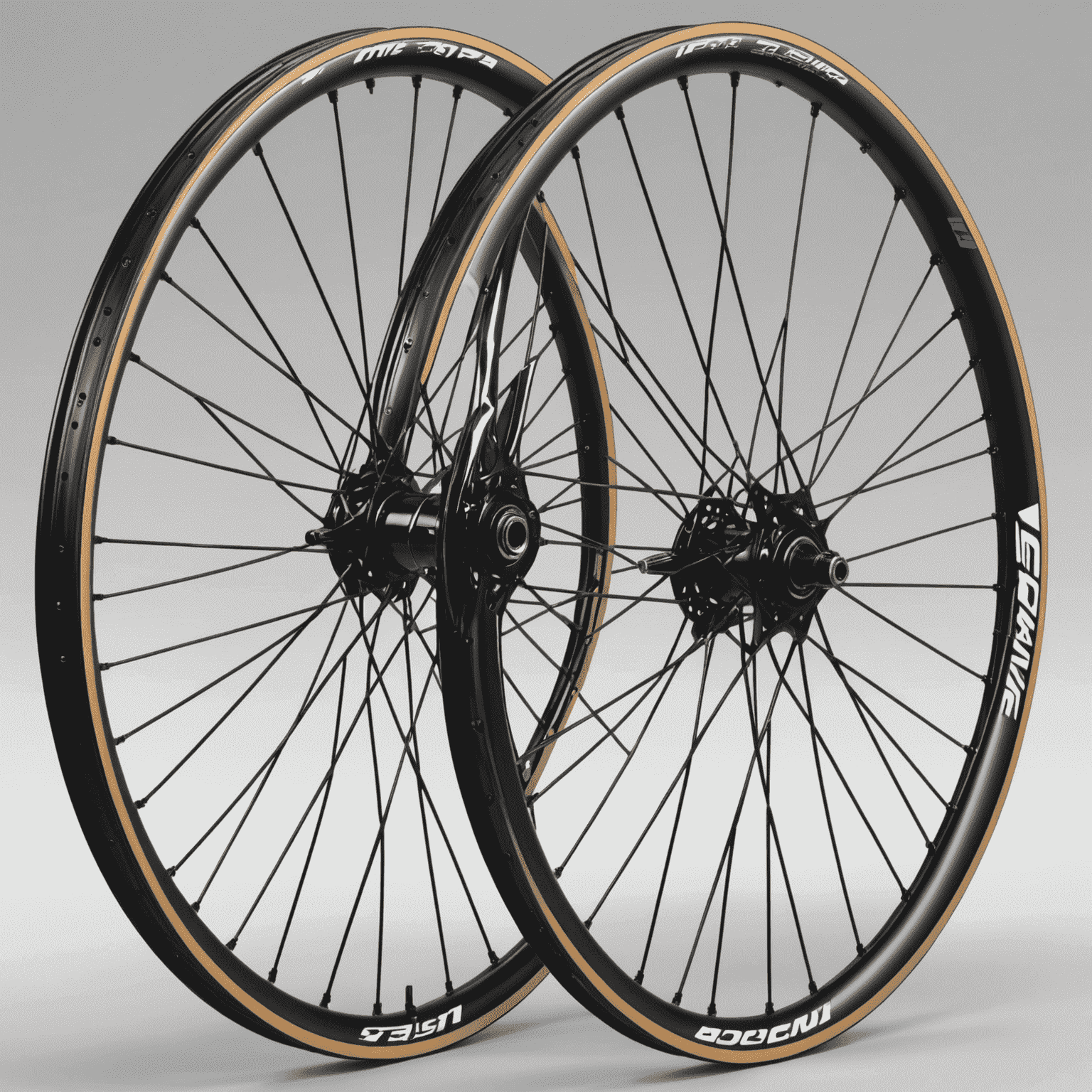 High-performance bicycle wheels with aerodynamic spokes and lightweight rims