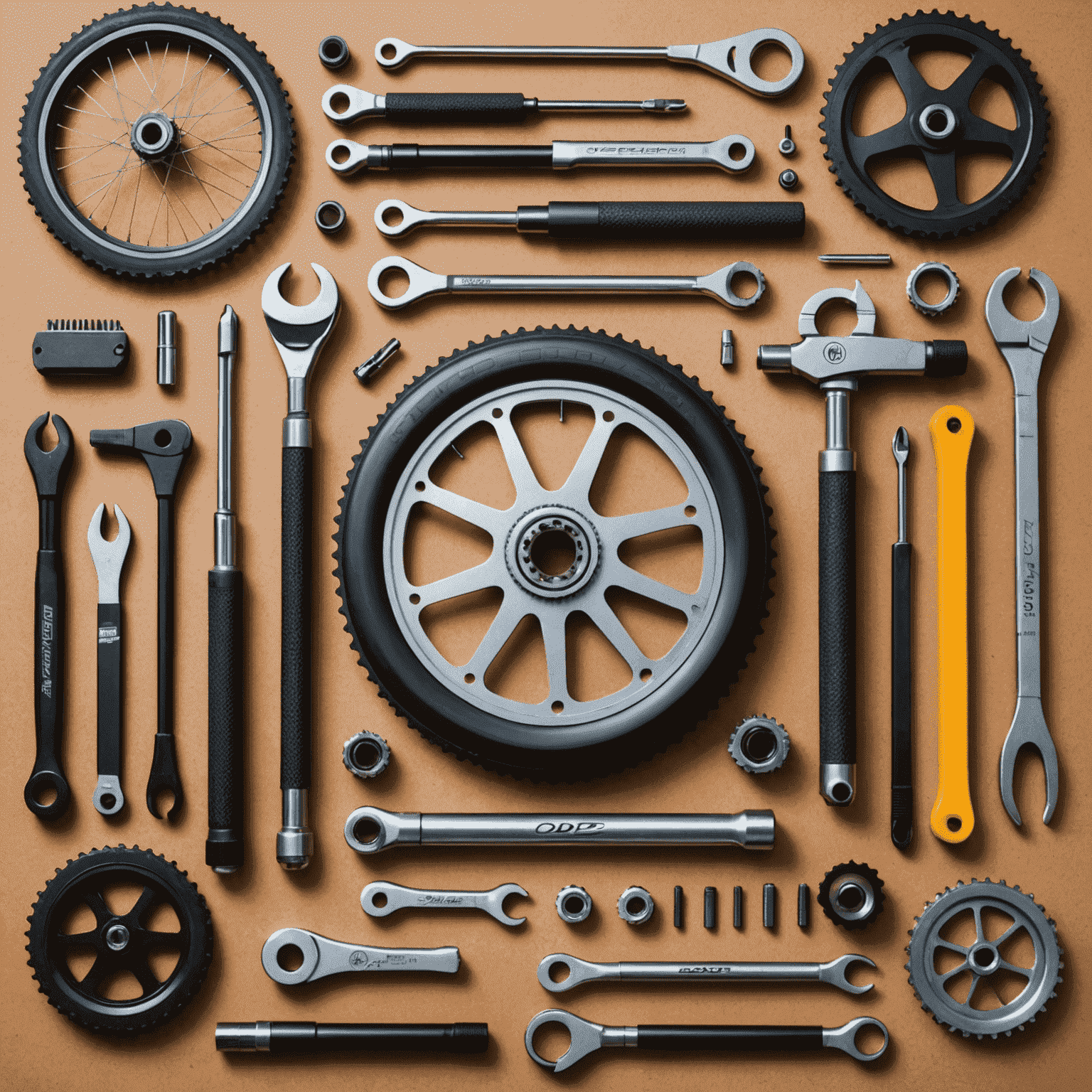 Various modern bicycle repair tools and techniques, including digital diagnostics and carbon fiber work