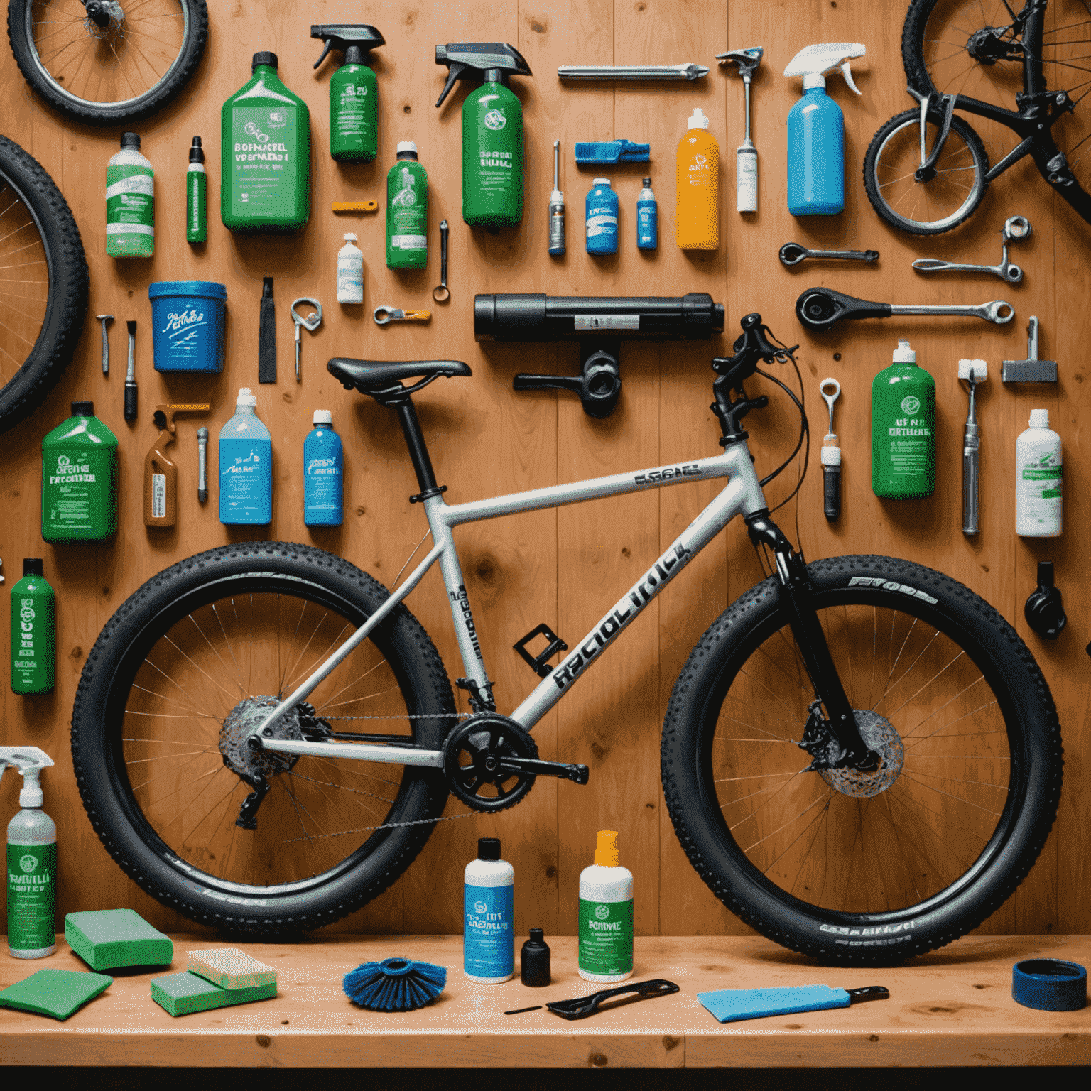 Environmentally friendly bicycle cleaning products, recycled parts, and sustainable repair practices