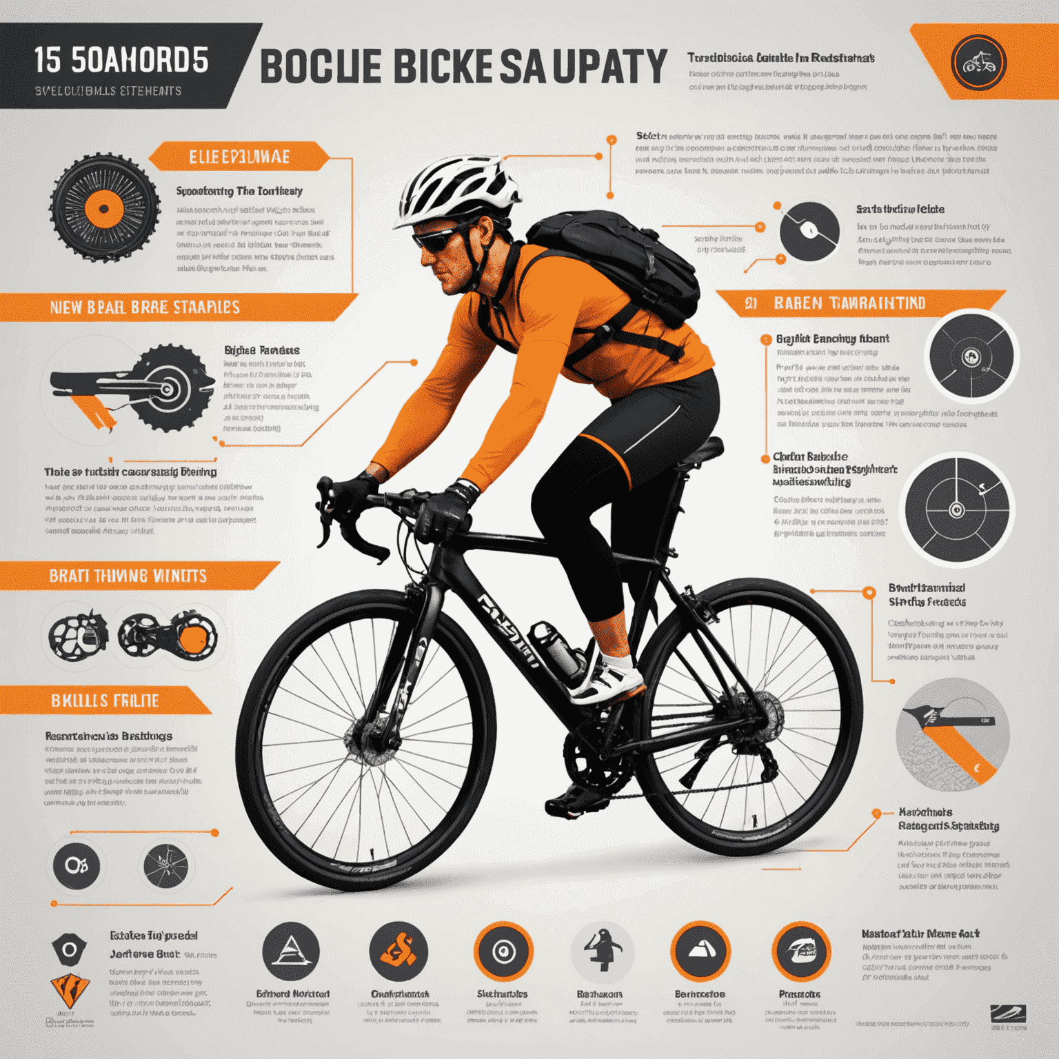 Infographic showing new bicycle safety standards, including reflective gear and updated brake systems